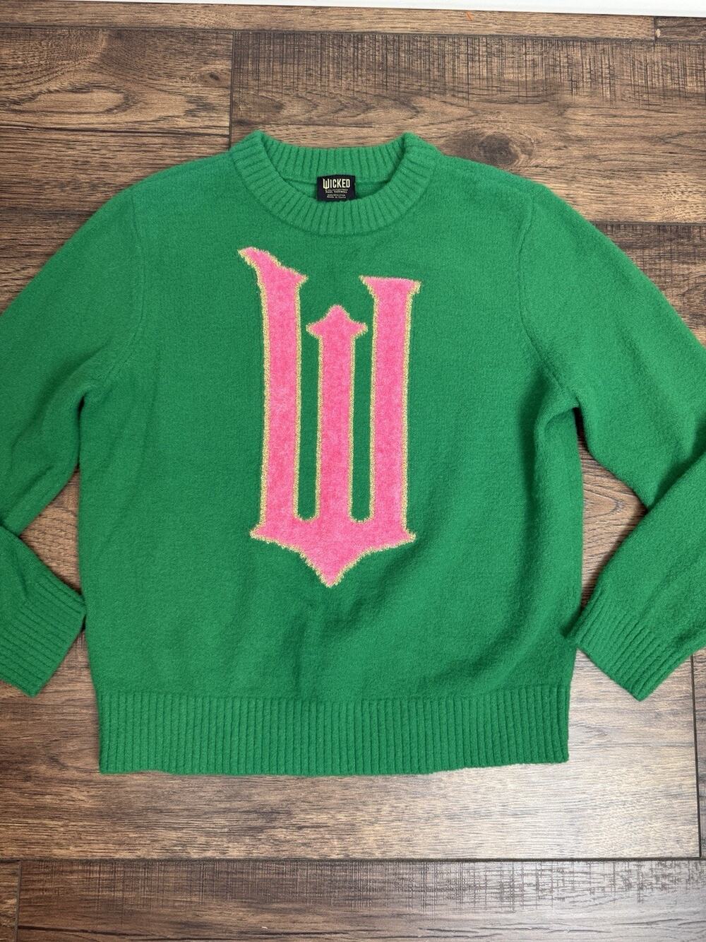 Target x Paul Tazewell x Wicked “W” Graphic Green Pink Sweater Women’s Sz XXS